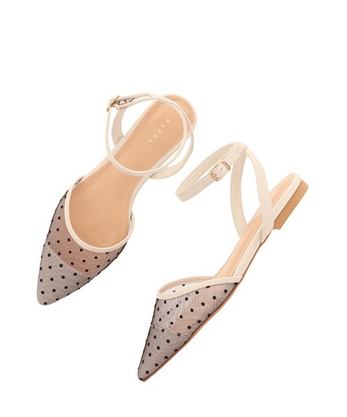 RANDA（ランダ）の「チュールポインテッドトゥパンプス（パンプス・レディース・ホワイト/ブラック/ブラウン・LL/S/M/L）」の10枚目の写真