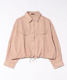 ライスコーデュロイ裾ドロストショートシャツジャケット