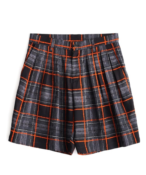 SHAREEF(シャリーフ)の「DRAWING CHECK SHORT PANTS(その他パンツ・メンズ・ブラック系その他/ネイビー/バーガンディー・1/3/2)」の1枚目の写真