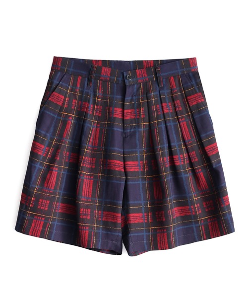 SHAREEF(シャリーフ)の「DRAWING CHECK SHORT PANTS(その他パンツ・メンズ・ブラック系その他/ネイビー/バーガンディー・1/3/2)」の2枚目の写真