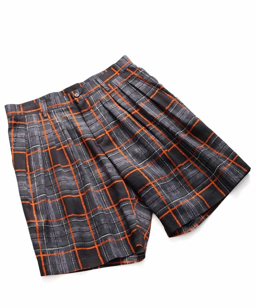 SHAREEF(シャリーフ)の「DRAWING CHECK SHORT PANTS(その他パンツ・メンズ・ブラック系その他/ネイビー/バーガンディー・1/3/2)」の8枚目の写真