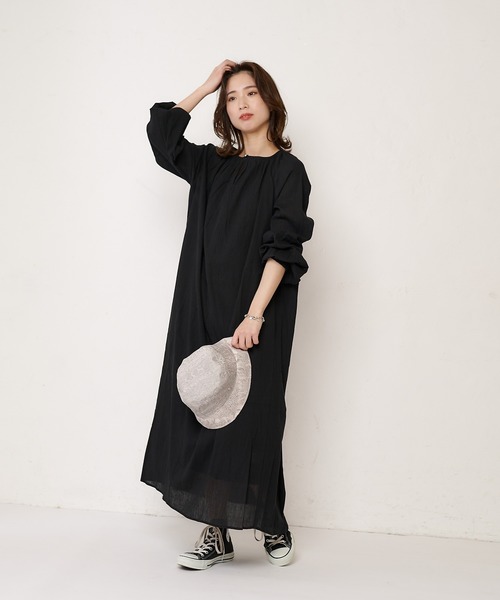 ワンピースインナーキャミソール付き楊柳バックオープンワンピース ワンピース Ciaopanic チャオパニック のファッション