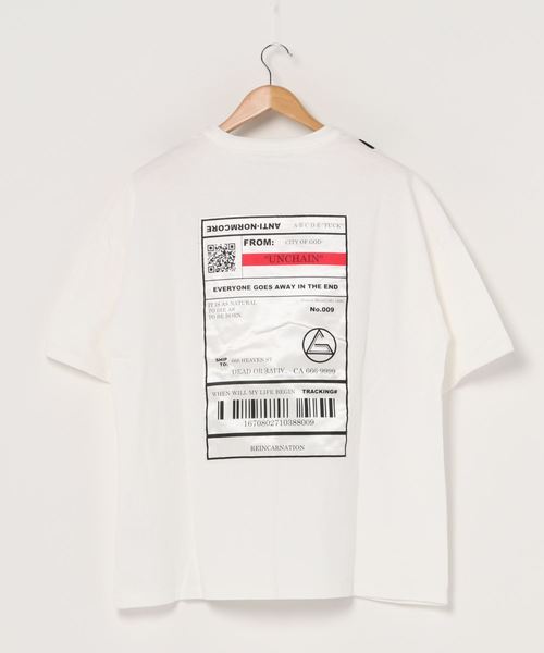 A‘gem 9(エージェムナイン)の「『A'GEM/9』ベルトデザインTEE/半袖Tシャツ/カットソー(Tシャツ/カットソー・メンズ・ホワイト/ブラック/ベージュ・FREE)」の4枚目の写真