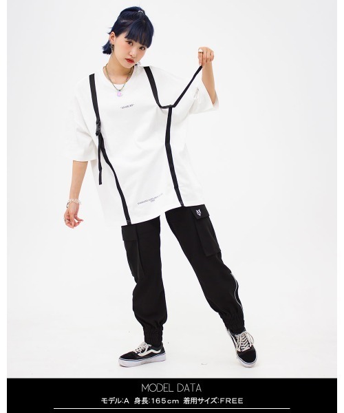 A‘gem 9(エージェムナイン)の「『A'GEM/9』ベルトデザインTEE/半袖Tシャツ/カットソー(Tシャツ/カットソー・メンズ・ホワイト/ブラック/ベージュ・FREE)」の17枚目の写真