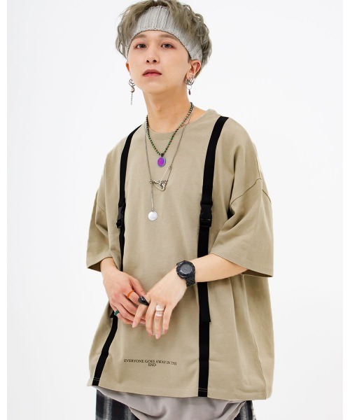 A‘gem 9(エージェムナイン)の「『A'GEM/9』ベルトデザインTEE/半袖Tシャツ/カットソー(Tシャツ/カットソー・メンズ・ホワイト/ブラック/ベージュ・FREE)」の21枚目の写真