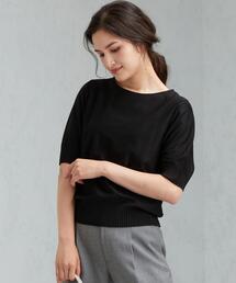 green label relaxing（グリーンレーベルリラクシング）の「CS スソプリーツ クルーネック 5分袖 プルオーバー カットソー（Tシャツ/カットソー）」