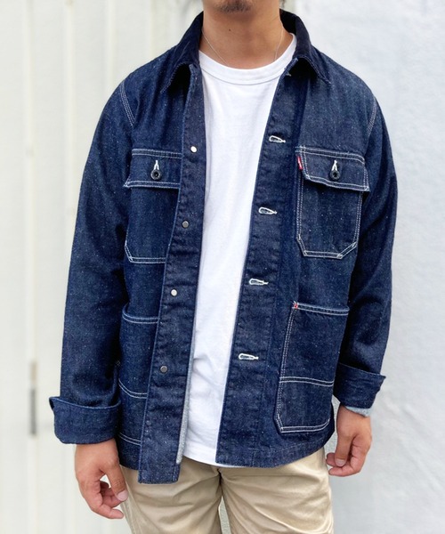 Denime(ドゥニーム)の「NEP DENIM COVERALL JACKET(カバーオール・メンズ・ブラック/インディゴブルー・MEDIUM/LARGE/X-LARGE)」の3枚目の写真