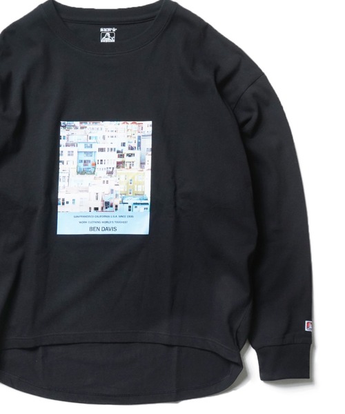 BEN DAVIS（ベンデイビス）の「《BEN DAVIS》PHOTO L/S tee ladies（Tシャツ/カットソー・レディース・ホワイト/ブラック/ブルー・MEDIUM/LARGE）」の3枚目の写真