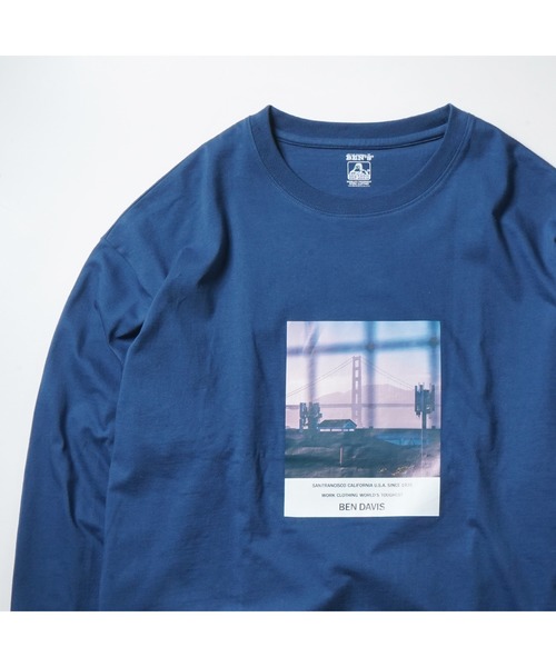 BEN DAVIS（ベンデイビス）の「《BEN DAVIS》PHOTO L/S tee ladies（Tシャツ/カットソー・レディース・ホワイト/ブラック/ブルー・MEDIUM/LARGE）」の4枚目の写真