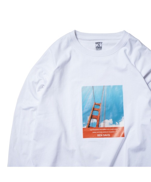 BEN DAVIS（ベンデイビス）の「《BEN DAVIS》PHOTO L/S tee ladies（Tシャツ/カットソー・レディース・ホワイト/ブラック/ブルー・MEDIUM/LARGE）」の6枚目の写真