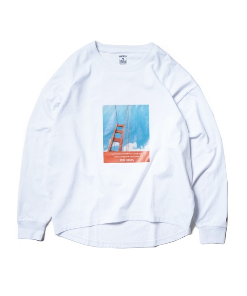 BEN DAVIS（ベンデイビス）の「《BEN DAVIS》PHOTO L/S tee ladies（Tシャツ/カットソー・レディース・ホワイト/ブラック/ブルー・MEDIUM/LARGE）」の9枚目の写真