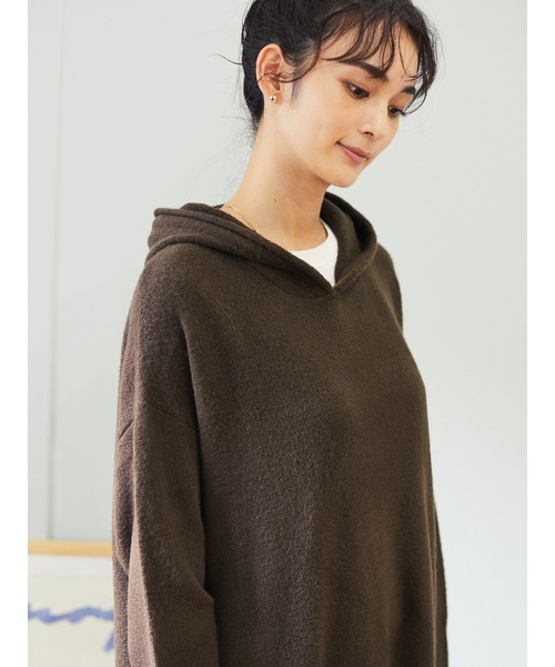 CRAFT STANDARD BOUTIQUE(クラフトスタンダードブティック)の「フード付きニットワンピース●*(ワンピース・レディース・グレー系その他/ブラウン/ベージュ系その他・FREE)」の7枚目の写真