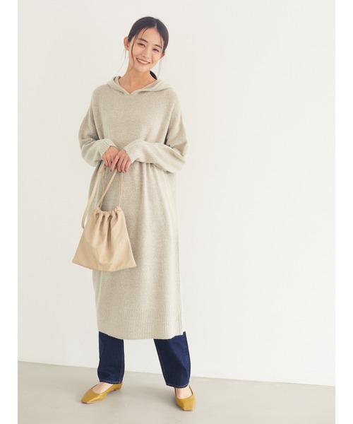 CRAFT STANDARD BOUTIQUE(クラフトスタンダードブティック)の「フード付きニットワンピース●*(ワンピース・レディース・グレー系その他/ブラウン/ベージュ系その他・FREE)」の15枚目の写真