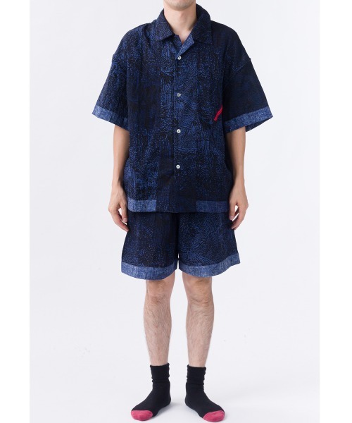 PHINGERIN（フィンガリン）の「PHINGERIN PAJALOPHA GAUZE NIGHT FORREST (PD-211-FALST-011)（シャツ/ブラウス・メンズ・ネイビー・MEDIUM/LARGE）」の9枚目の写真