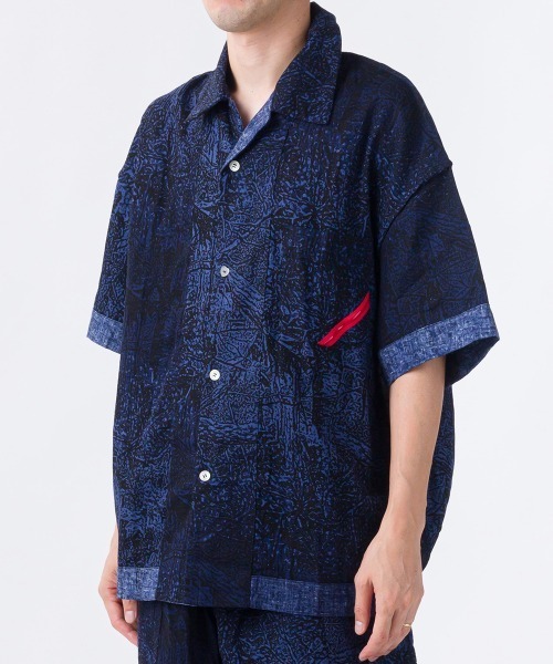 PHINGERIN（フィンガリン）の「PHINGERIN PAJALOPHA GAUZE NIGHT FORREST (PD-211-FALST-011)（シャツ/ブラウス・メンズ・ネイビー・MEDIUM/LARGE）」の6枚目の写真