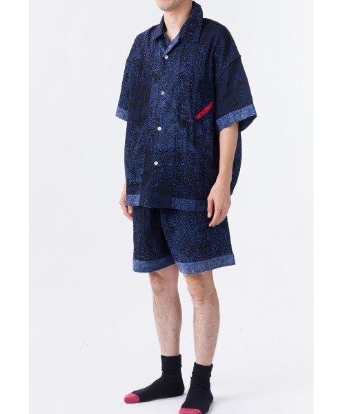 PHINGERIN（フィンガリン）の「PHINGERIN PAJALOPHA GAUZE NIGHT FORREST (PD-211-FALST-011)（シャツ/ブラウス・メンズ・ネイビー・MEDIUM/LARGE）」の10枚目の写真