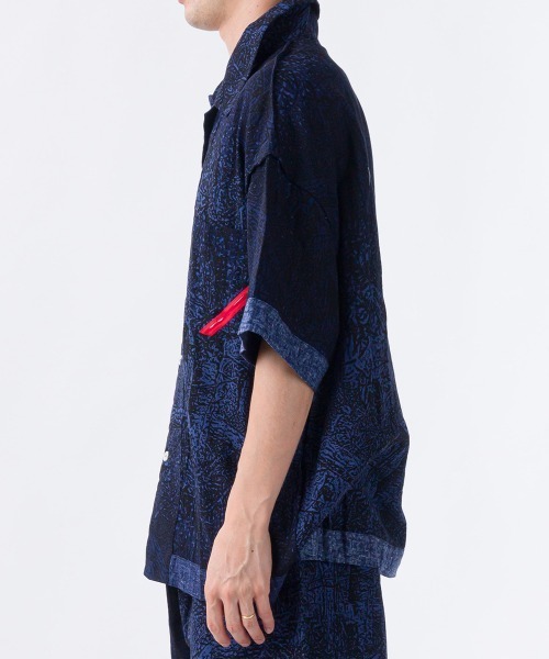 PHINGERIN（フィンガリン）の「PHINGERIN PAJALOPHA GAUZE NIGHT FORREST (PD-211-FALST-011)（シャツ/ブラウス・メンズ・ネイビー・MEDIUM/LARGE）」の7枚目の写真