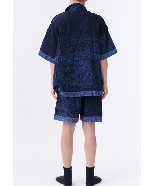 PHINGERIN（フィンガリン）の「PHINGERIN PAJALOPHA GAUZE NIGHT FORREST (PD-211-FALST-011)（シャツ/ブラウス・メンズ・ネイビー・MEDIUM/LARGE）」の12枚目の写真