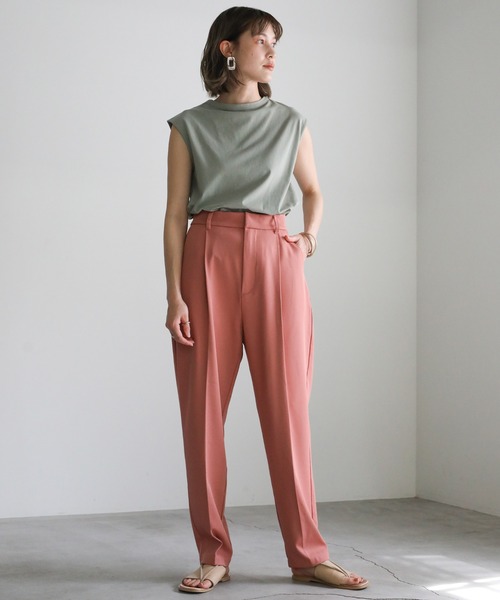 select MOCA（セレクトモカ）の「2021 SS ツイルテーパードタックパンツ（その他パンツ・レディース・ピンク/ブルー/ライトグリーン/アイボリー・SMALL/MEDIUM）」の19枚目の写真