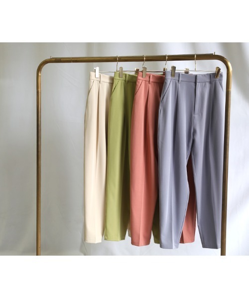 select MOCA（セレクトモカ）の「2021 SS ツイルテーパードタックパンツ（その他パンツ・レディース・ピンク/ブルー/ライトグリーン/アイボリー・SMALL/MEDIUM）」の8枚目の写真