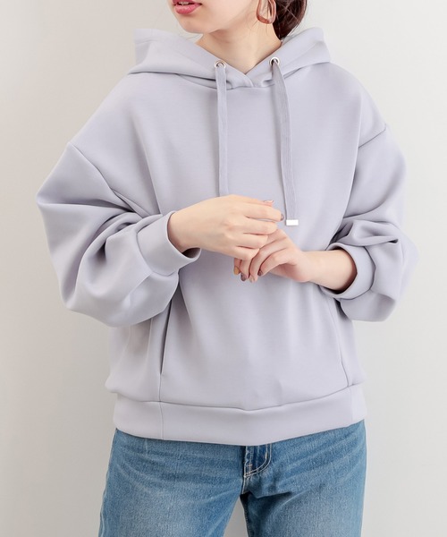 natural couture(ナチュラルクチュール)の「ふわもちラテパーカー(パーカー)」|サックスブルー
