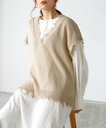 Auntie Rosa Holiday | 【Holiday】フリンジニットベスト(ニット/セーター)