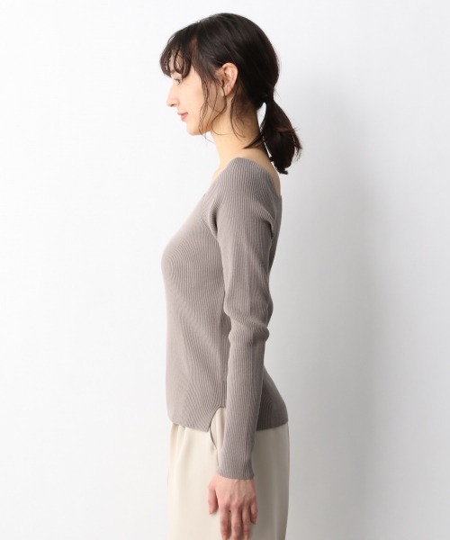 A part by（アパートバイ）の「12GViPoスクエアリブニットPO　931432（ニット/セーター・レディース・グリーン系その他2/アイボリー/グレー系その他2/イエロー系その他3/ブラック・MEDIUM/LARGE）」の6枚目の写真