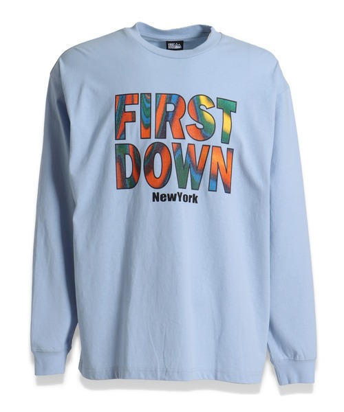 FIRST DOWN（ファーストダウン）の「マーブル ロングスリーブ TEE（Tシャツ/カットソー・メンズ・ブラック/サックスブルー/オフホワイト・L/M/XL/S）」の4枚目の写真