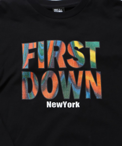 FIRST DOWN（ファーストダウン）の「マーブル ロングスリーブ TEE（Tシャツ/カットソー・メンズ・ブラック/サックスブルー/オフホワイト・L/M/XL/S）」の7枚目の写真