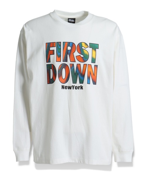 FIRST DOWN（ファーストダウン）の「マーブル ロングスリーブ TEE（Tシャツ/カットソー・メンズ・ブラック/サックスブルー/オフホワイト・L/M/XL/S）」の13枚目の写真