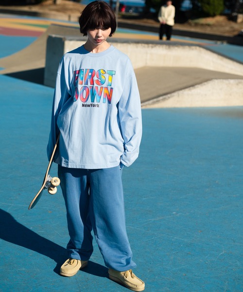 FIRST DOWN（ファーストダウン）の「マーブル ロングスリーブ TEE（Tシャツ/カットソー・メンズ・ブラック/サックスブルー/オフホワイト・L/M/XL/S）」の22枚目の写真