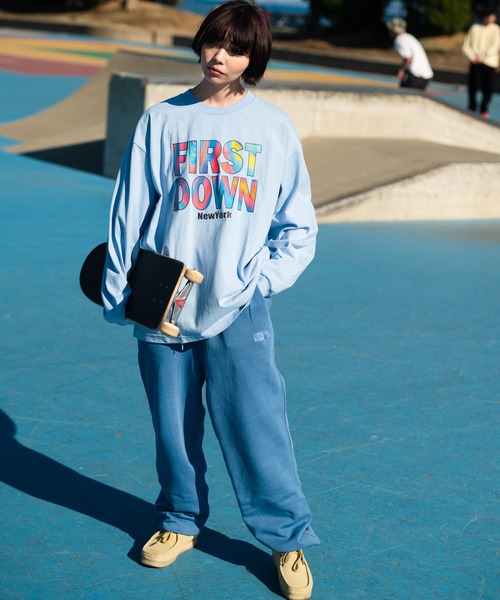 FIRST DOWN（ファーストダウン）の「マーブル ロングスリーブ TEE（Tシャツ/カットソー・メンズ・ブラック/サックスブルー/オフホワイト・L/M/XL/S）」の21枚目の写真