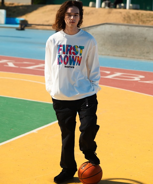 FIRST DOWN（ファーストダウン）の「マーブル ロングスリーブ TEE（Tシャツ/カットソー・メンズ・ブラック/サックスブルー/オフホワイト・L/M/XL/S）」の15枚目の写真