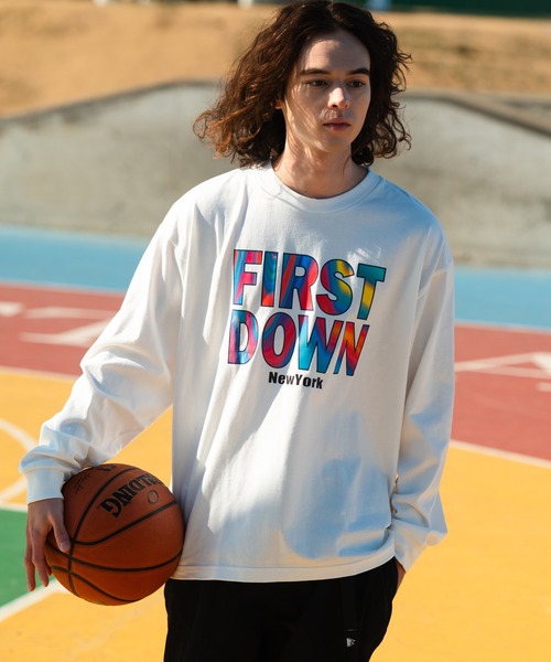 FIRST DOWN（ファーストダウン）の「マーブル ロングスリーブ TEE（Tシャツ/カットソー・メンズ・ブラック/サックスブルー/オフホワイト・L/M/XL/S）」の16枚目の写真