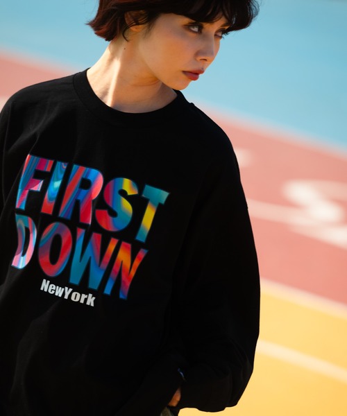 FIRST DOWN（ファーストダウン）の「マーブル ロングスリーブ TEE（Tシャツ/カットソー・メンズ・ブラック/サックスブルー/オフホワイト・L/M/XL/S）」の17枚目の写真