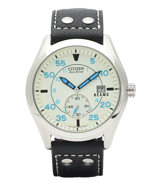 Bpr Beams ビーピーアール ビームス の Citizen Beams Eco Drive別注ミリタリースタンダード レザー Wht アナログ腕時計 Wear