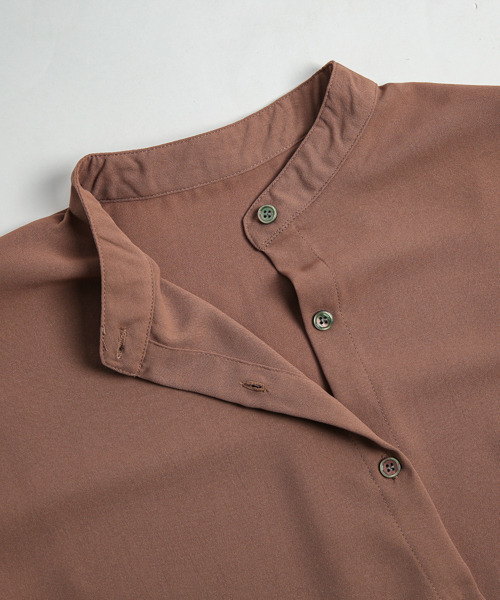 SUGAR BISKET（シュガービスケット）の「ラウンドヘムスタンドカラーブラウス（シャツ/ブラウス・レディース・ホワイト/ブラウン/ブラック/ミント/ベージュ/イエロー/グリーン系その他/グレイッシュベージュ/グレー・フリー）」の14枚目の写真