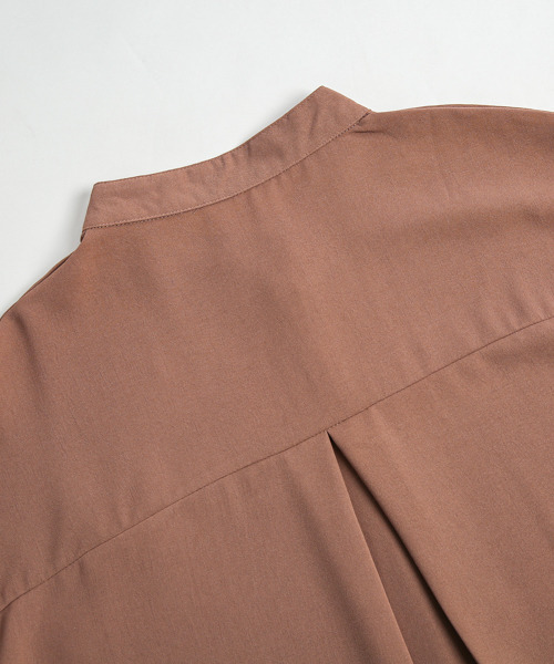 SUGAR BISKET（シュガービスケット）の「ラウンドヘムスタンドカラーブラウス（シャツ/ブラウス・レディース・ホワイト/ブラウン/ブラック/ミント/ベージュ/イエロー/グリーン系その他/グレイッシュベージュ/グレー・フリー）」の13枚目の写真