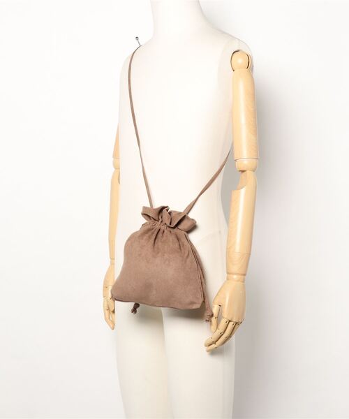 JUNRED（ジュンレッド）の「スウェード巾着（トートバッグ・メンズ・ベージュ/グレー・FREE）」の3枚目の写真