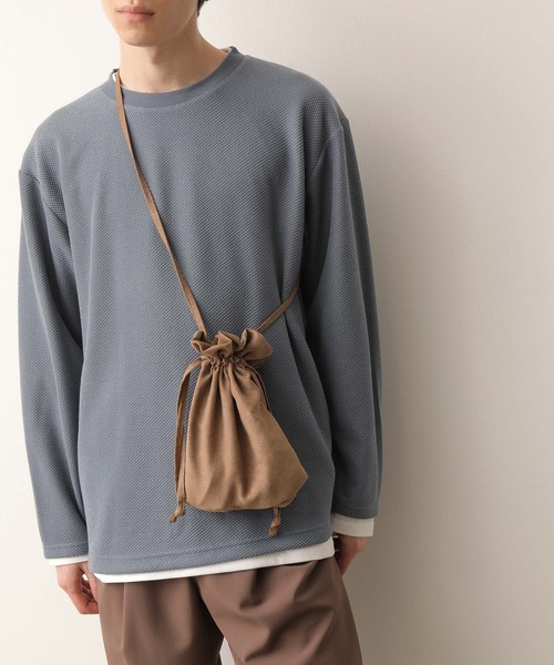 JUNRED（ジュンレッド）の「スウェード巾着（トートバッグ・メンズ・ベージュ/グレー・FREE）」の8枚目の写真