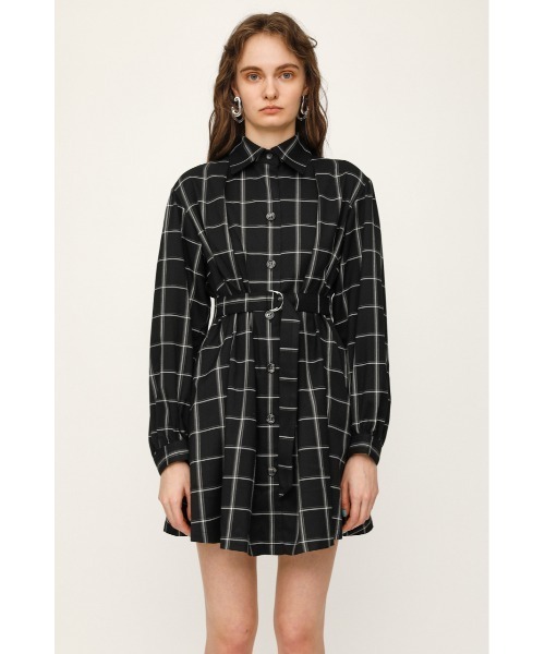 SLY（スライ）の「PLAID TUCK SH MINI OP/タックシャツミニ