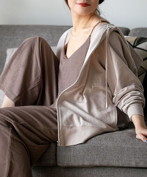 SHIPS Days（シップスデイズ）の「SHIPS Days:ジャージージップパーカー（パーカー・レディース・ライトグレー/ベージュ/ダークグレー・ONE SIZE）」の12枚目の写真