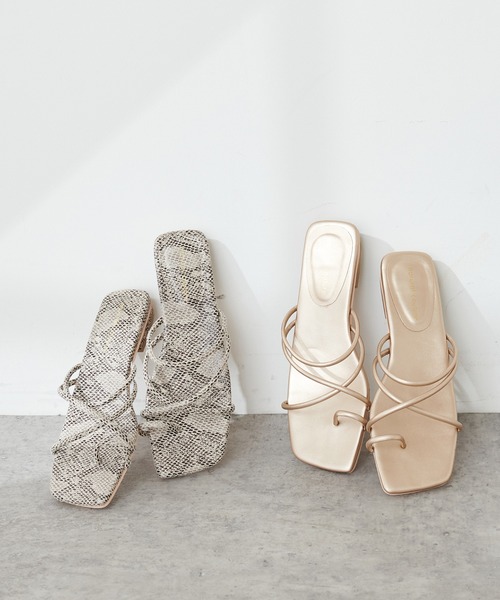 natural couture（ナチュラルクチュール）の「NEW細ヒモヌーディ―サンダル（サンダル・レディース・ゴールド/パイソン・SMALL/MEDIUM/LARGE）」の19枚目の写真