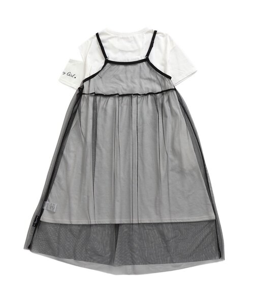 algy（アルジー）の「/チュールキャミワンピ＆ロゴTワンピセット（ワンピース・キッズ・ブラック/ミント/ラベンダー・X-SMALL/MEDIUM/SMALL/XX-SMALL）」の4枚目の写真