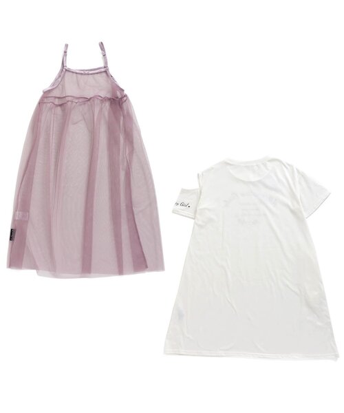 algy（アルジー）の「/チュールキャミワンピ＆ロゴTワンピセット（ワンピース・キッズ・ブラック/ミント/ラベンダー・X-SMALL/MEDIUM/SMALL/XX-SMALL）」の12枚目の写真