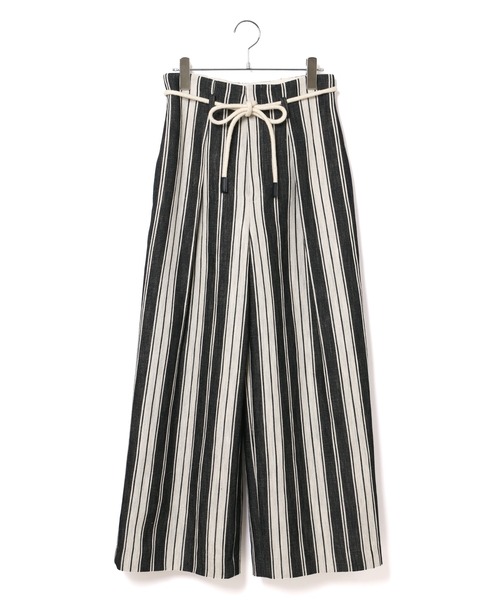 ADAM ET ROPE'（アダムエロペ）の「＜洗える＞ストライプワイドパンツ（その他パンツ・レディース・ブラック/ピンク・36/38）」の12枚目の写真