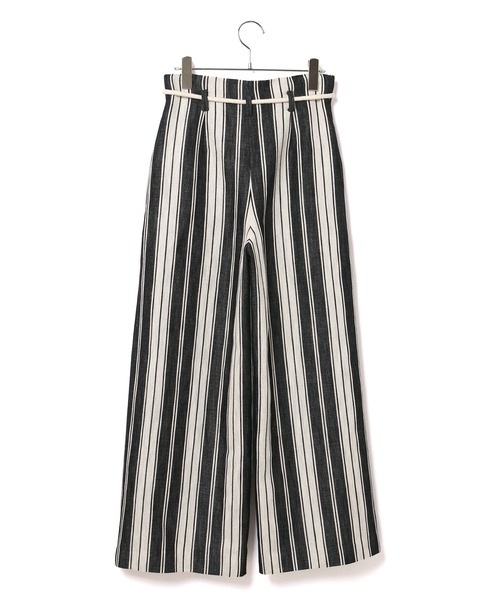 ADAM ET ROPE'（アダムエロペ）の「＜洗える＞ストライプワイドパンツ（その他パンツ・レディース・ブラック/ピンク・36/38）」の7枚目の写真