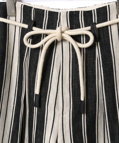 ADAM ET ROPE'（アダムエロペ）の「＜洗える＞ストライプワイドパンツ（その他パンツ・レディース・ブラック/ピンク・36/38）」の9枚目の写真