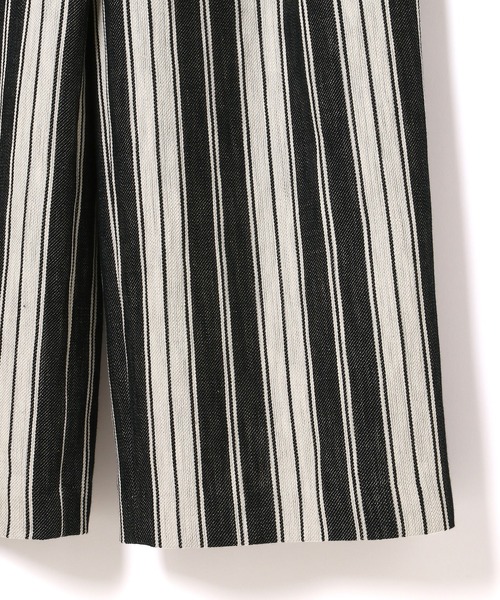 ADAM ET ROPE'（アダムエロペ）の「＜洗える＞ストライプワイドパンツ（その他パンツ・レディース・ブラック/ピンク・36/38）」の4枚目の写真