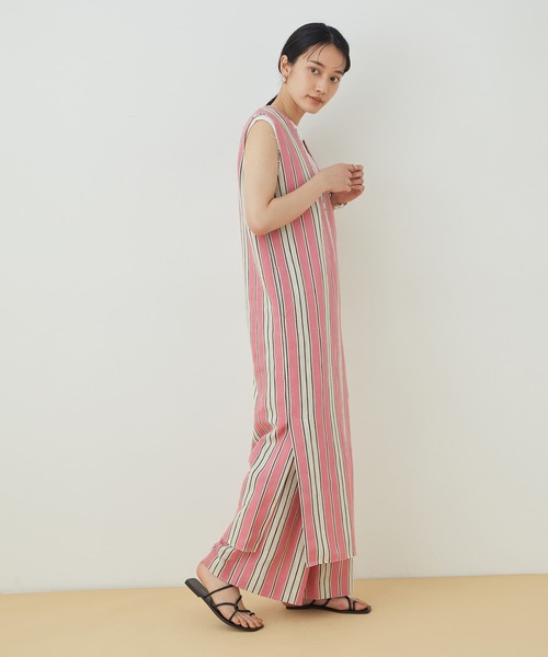 ADAM ET ROPE'（アダムエロペ）の「＜洗える＞ストライプワイドパンツ（その他パンツ・レディース・ブラック/ピンク・36/38）」の19枚目の写真